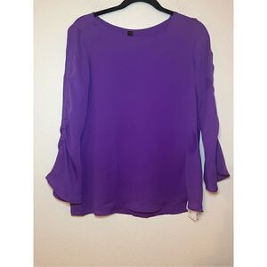 New Marc Cain Long Sleeve Ruched Pullover Blouse